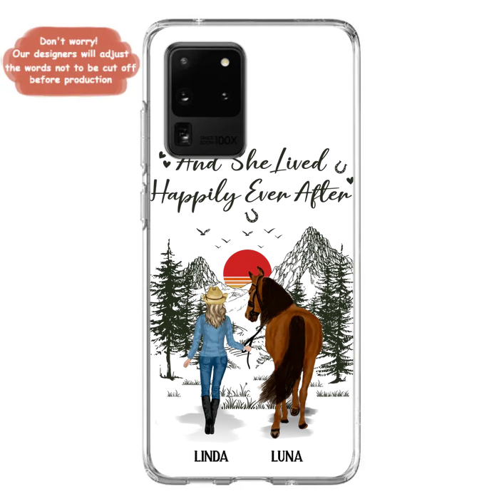 Personalized Horse Phone Case -  Gift Idea For Horse Lovers - Up to 6 Horses