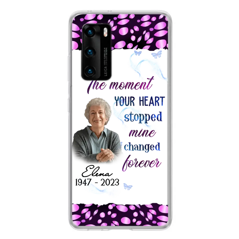 Custom Personalized Memorial Photo Phone Case - Memorial Gift For Family Member - Upload Photo - Case For Oppo/Xiaomi/Huawei - The Moment Your Heart Stopped Mine Changed Forever