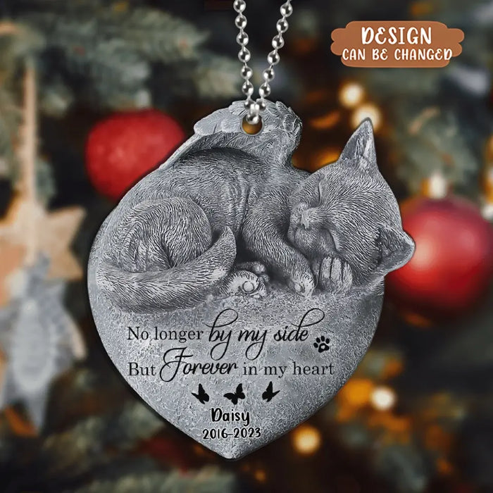 Personalized Memorial Angel Cat Sleeping Acrylic Ornament - Memorial Gift Idea For Cat Lover - The Moment Your Heart Stopped Mine Changed Forever