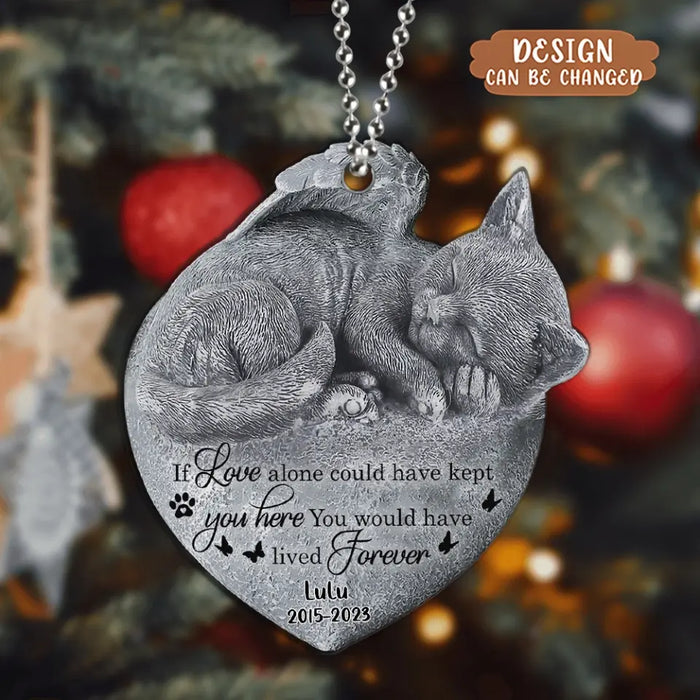 Personalized Memorial Angel Cat Sleeping Acrylic Ornament - Memorial Gift Idea For Cat Lover - The Moment Your Heart Stopped Mine Changed Forever