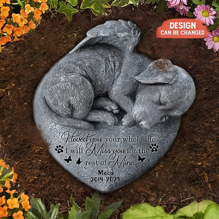 Personalized Memorial Angel Dog Sleeping Acrylic Plaque - Memorial Gift Idea For Dog Lover - The Moment Your Heart Stopped Mine Changed Forever