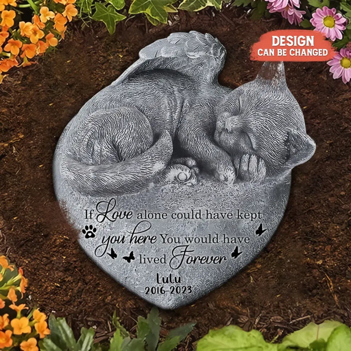 Personalized Memorial Angel Cat Sleeping Acrylic Plaque - Memorial Gift Idea For Cat Lover - No Longer By My Side But Forever In My Heart