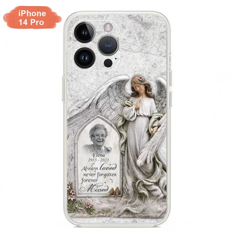 Custom Personalized Memorial Photo Phone Case - Memorial Gift Idea For Family Member - Always Loved Never Forgotten Forever Missed - Case For iPhone/Samsung