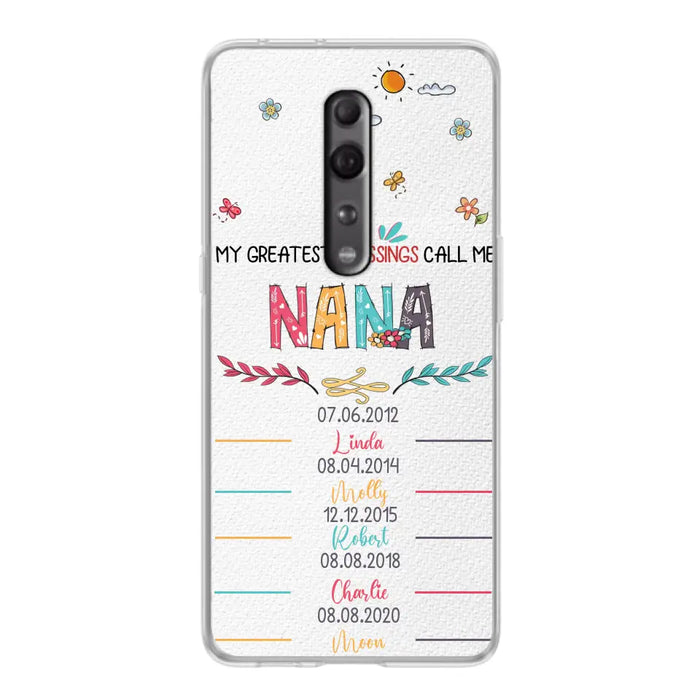 Personalized Grandma Phone Case - Gift Idea For Grandma - Up to 5 Grandkids - My Greatest Blessings Call Me Nana - Case For Oppo/Xiaomi/Huawei