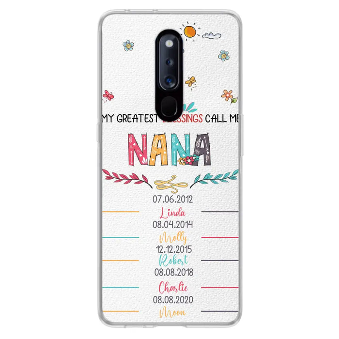 Personalized Grandma Phone Case - Gift Idea For Grandma - Up to 5 Grandkids - My Greatest Blessings Call Me Nana - Case For Oppo/Xiaomi/Huawei