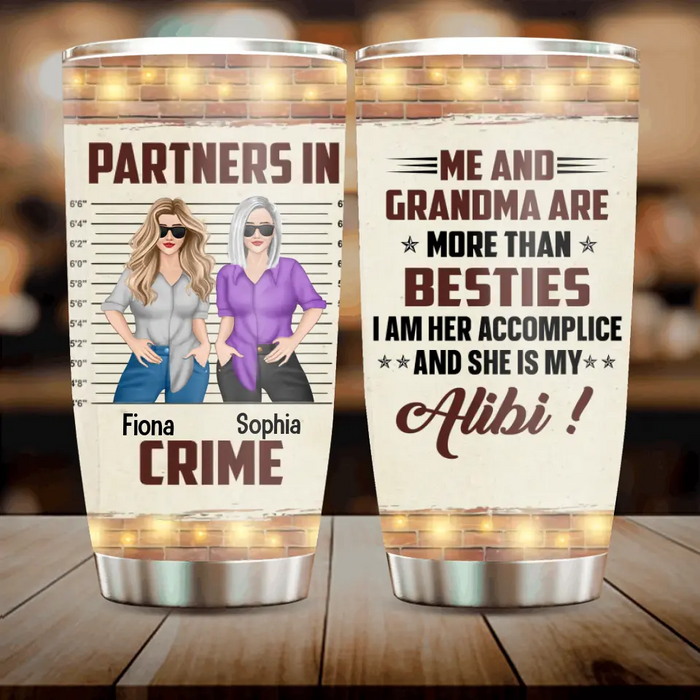 Personalized Grandma Tumbler - Gift Idea For Grandma - Up to 2 Children - Me And Grandma Are More Than Besties