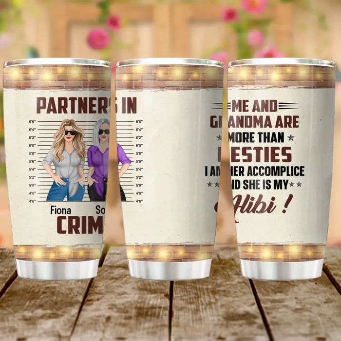 Personalized Grandma Tumbler - Gift Idea For Grandma - Up to 2 Children - Me And Grandma Are More Than Besties