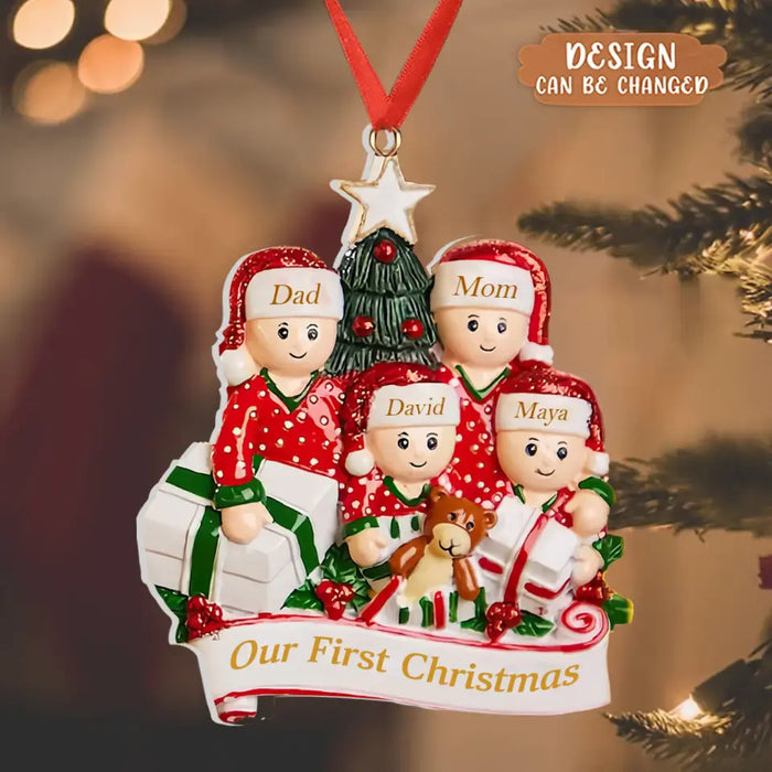 Personalized Family Acrylic Ornament - Up To 6 People - Christmas Gift Idea for Family - Merry Christmas