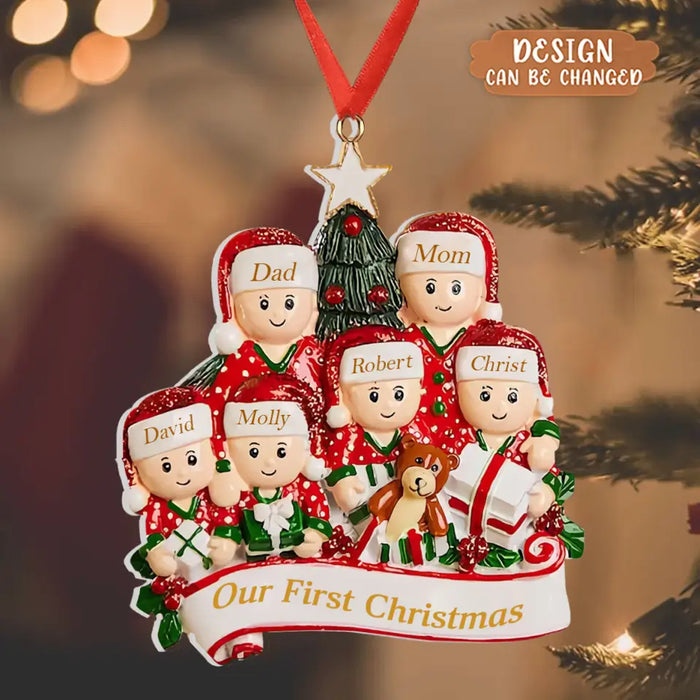 Personalized Family Acrylic Ornament - Up To 6 People - Christmas Gift Idea for Family - Merry Christmas
