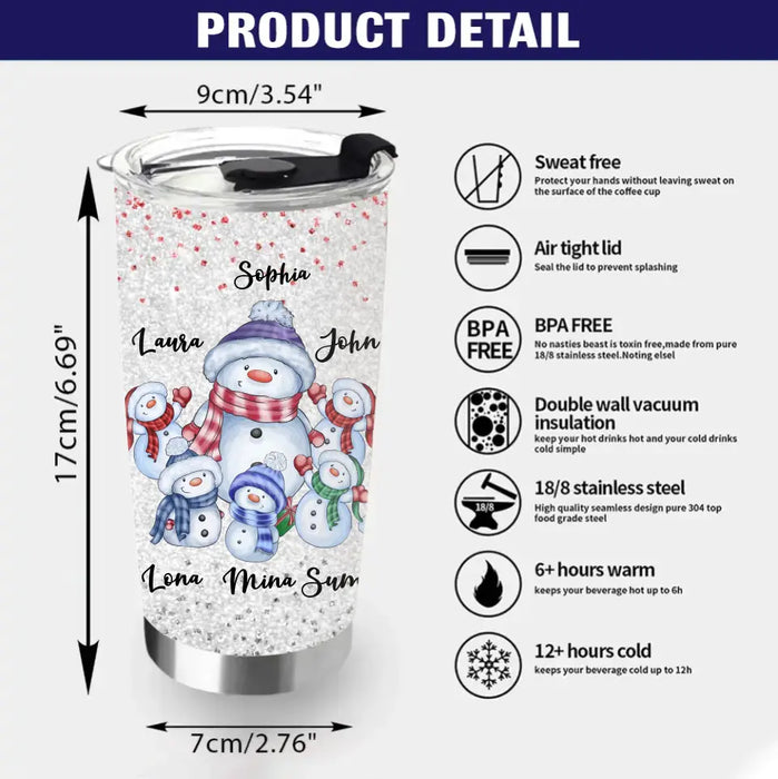 Personalized Grandma Tumbler - Gift Idea For Christmas  - Up to 5 Grandkids - My Grandkids Warm My Heart
