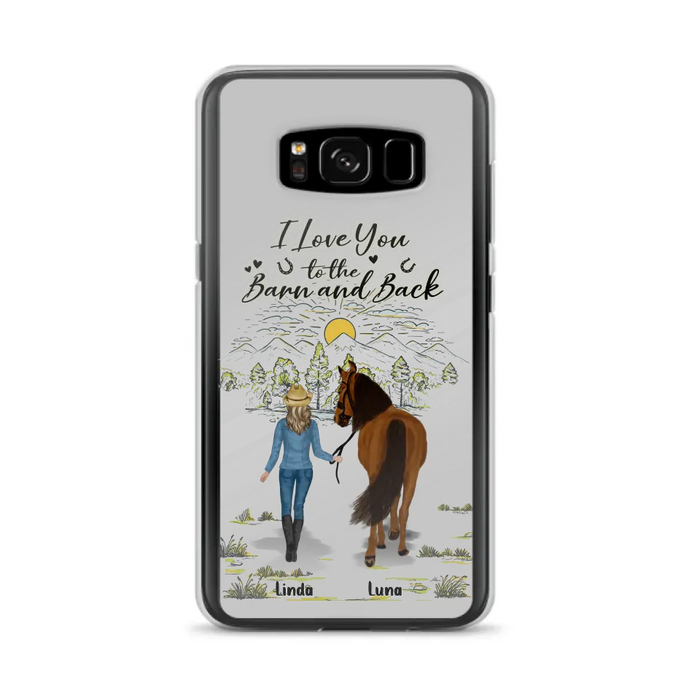 Personalized Horse Girl Phone Case - Up to 6 Horses - Gift Idea for Horse Lovers - I Love You To The Barn & Back - Case for iPhone/Samsung