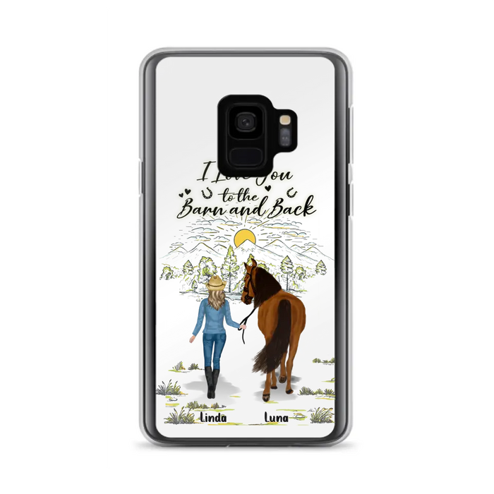 Personalized Horse Girl Phone Case - Up to 6 Horses - Gift Idea for Horse Lovers - I Love You To The Barn & Back - Case for iPhone/Samsung