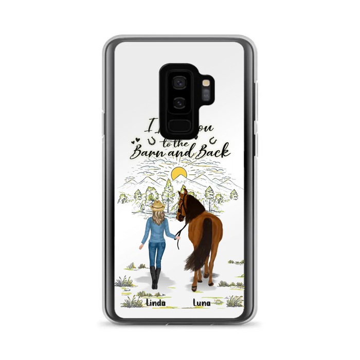 Personalized Horse Girl Phone Case - Up to 6 Horses - Gift Idea for Horse Lovers - I Love You To The Barn & Back - Case for iPhone/Samsung