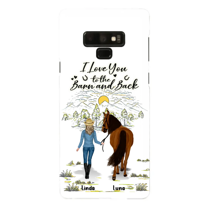 Personalized Horse Girl Phone Case - Up to 6 Horses - Gift Idea for Horse Lovers - I Love You To The Barn & Back - Case for iPhone/Samsung