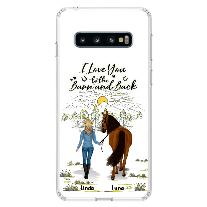 Personalized Horse Girl Phone Case - Up to 6 Horses - Gift Idea for Horse Lovers - I Love You To The Barn & Back - Case for iPhone/Samsung