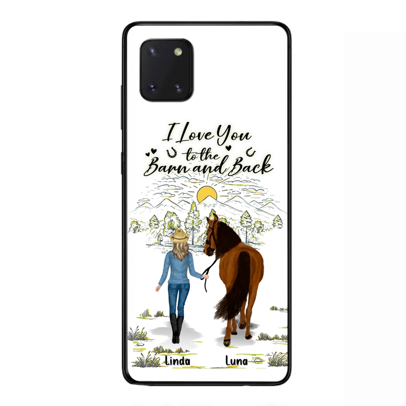 Personalized Horse Girl Phone Case - Up to 6 Horses - Gift Idea for Horse Lovers - I Love You To The Barn & Back - Case for iPhone/Samsung