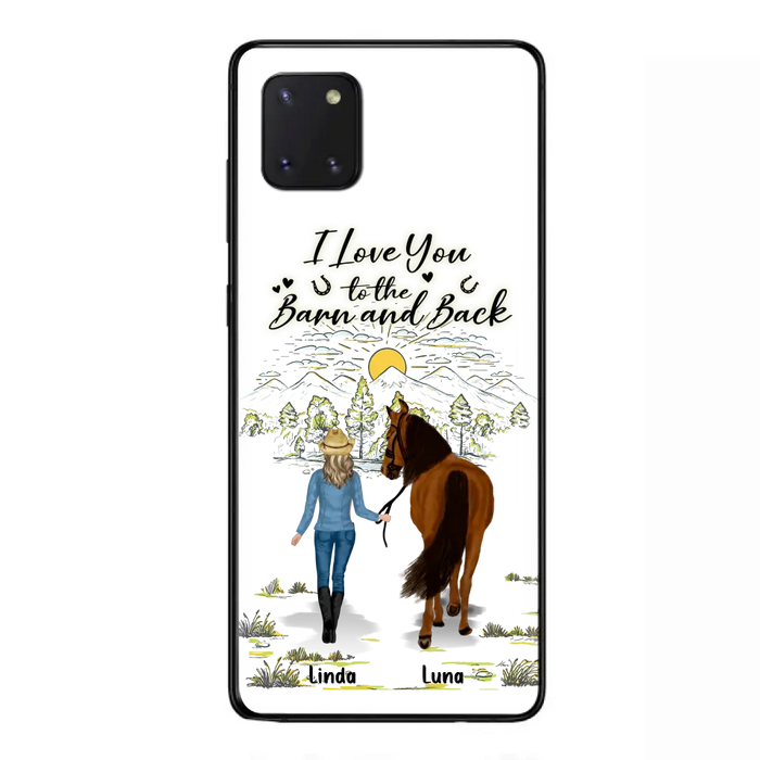Personalized Horse Girl Phone Case - Up to 6 Horses - Gift Idea for Horse Lovers - I Love You To The Barn & Back - Case for iPhone/Samsung