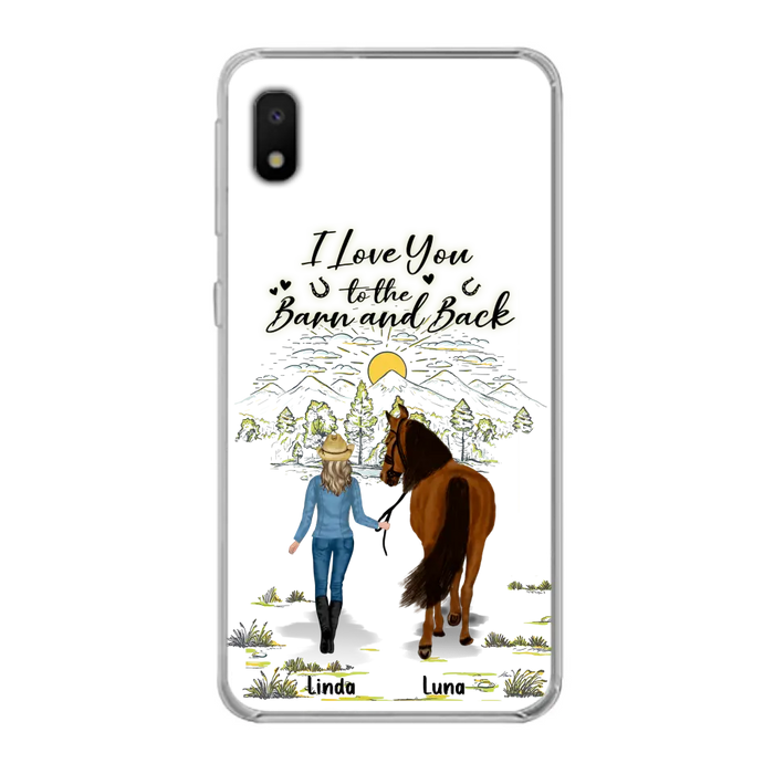 Personalized Horse Girl Phone Case - Up to 6 Horses - Gift Idea for Horse Lovers - I Love You To The Barn & Back - Case for iPhone/Samsung