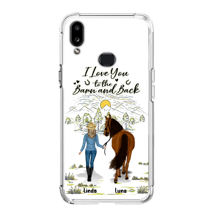 Personalized Horse Girl Phone Case - Up to 6 Horses - Gift Idea for Horse Lovers - I Love You To The Barn & Back - Case for iPhone/Samsung