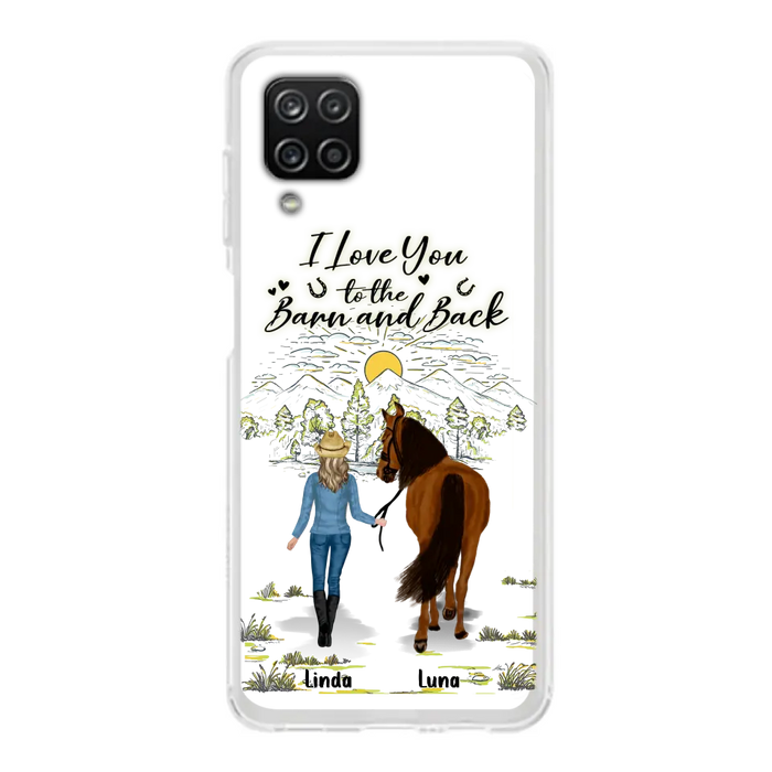 Personalized Horse Girl Phone Case - Up to 6 Horses - Gift Idea for Horse Lovers - I Love You To The Barn & Back - Case for iPhone/Samsung