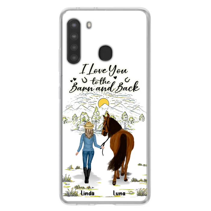 Personalized Horse Girl Phone Case - Up to 6 Horses - Gift Idea for Horse Lovers - I Love You To The Barn & Back - Case for iPhone/Samsung