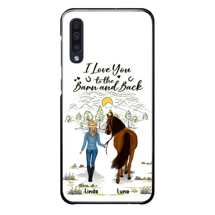 Personalized Horse Girl Phone Case - Up to 6 Horses - Gift Idea for Horse Lovers - I Love You To The Barn & Back - Case for iPhone/Samsung