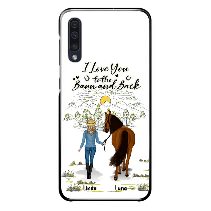 Personalized Horse Girl Phone Case - Up to 6 Horses - Gift Idea for Horse Lovers - I Love You To The Barn & Back - Case for iPhone/Samsung