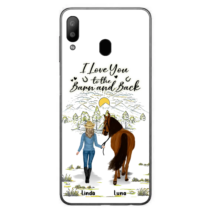 Personalized Horse Girl Phone Case - Up to 6 Horses - Gift Idea for Horse Lovers - I Love You To The Barn & Back - Case for iPhone/Samsung