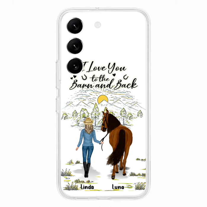 Personalized Horse Girl Phone Case - Up to 6 Horses - Gift Idea for Horse Lovers - I Love You To The Barn & Back - Case for iPhone/Samsung