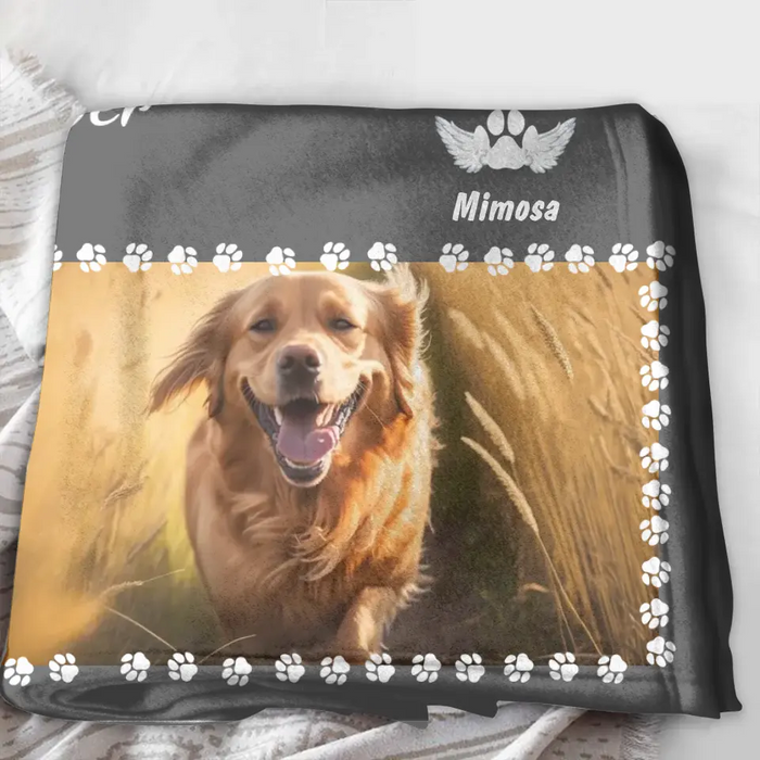 Personalized Dog Photo Fleece Throw Blanket/Quilt - Up to 3 Dogs and 7 Photos - Memorial Gift Idea for Dog Owners - If Love Could Have Saved You