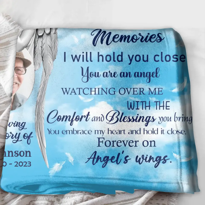 Personalized Memorial Fleece Throw Blanket & Quilt - Upload Photo - Memorial Gift Idea For Family Member - In My Heart You Will Always Stay