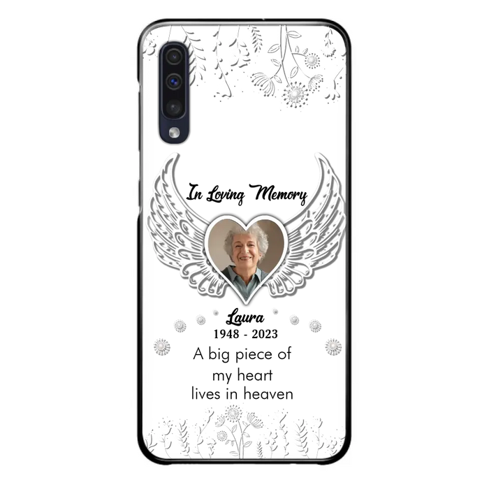 Personalized Memorial Phone Case - Upload Photo - Memorial Gift Idea For Family Member - A Big Piece Of My Heart Lives In Heaven - Case For iPhone/Samsung