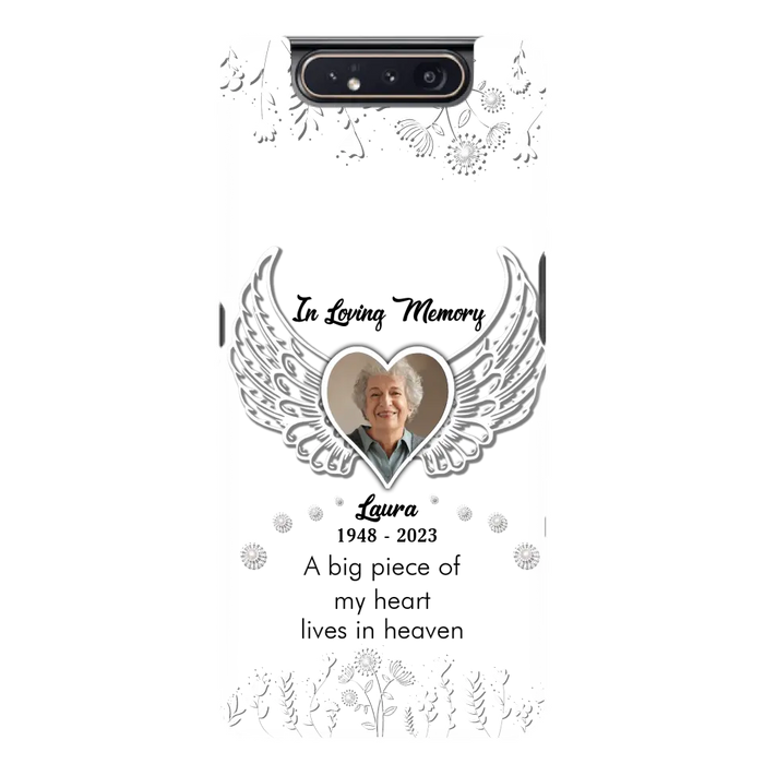 Personalized Memorial Phone Case - Upload Photo - Memorial Gift Idea For Family Member - A Big Piece Of My Heart Lives In Heaven - Case For iPhone/Samsung