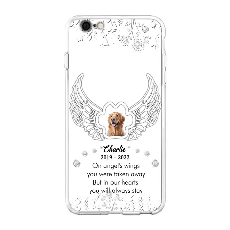 Personalized Pet Phone Case - Upload Photo -Memorial Gift Idea for Dog/Cat Lovers - In Our Hearts You Will Always Stay - Case for iPhone/Samsung