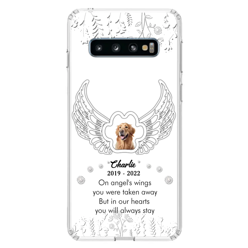 Personalized Pet Phone Case - Upload Photo -Memorial Gift Idea for Dog/Cat Lovers - In Our Hearts You Will Always Stay - Case for iPhone/Samsung