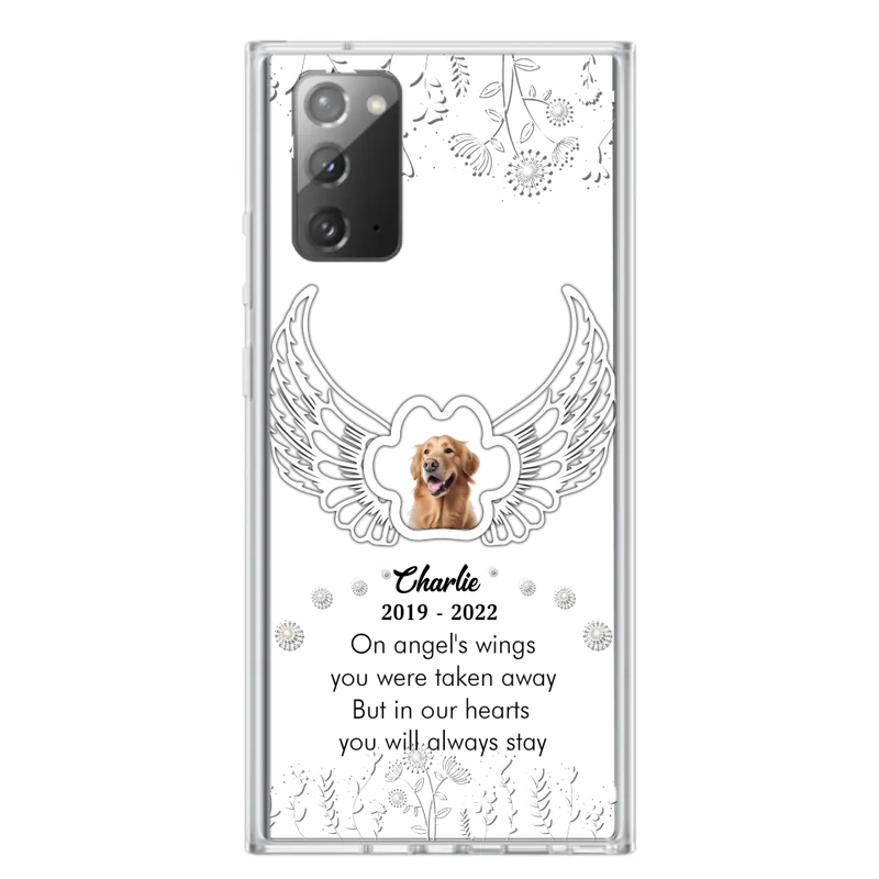 Personalized Pet Phone Case - Upload Photo -Memorial Gift Idea for Dog/Cat Lovers - In Our Hearts You Will Always Stay - Case for iPhone/Samsung