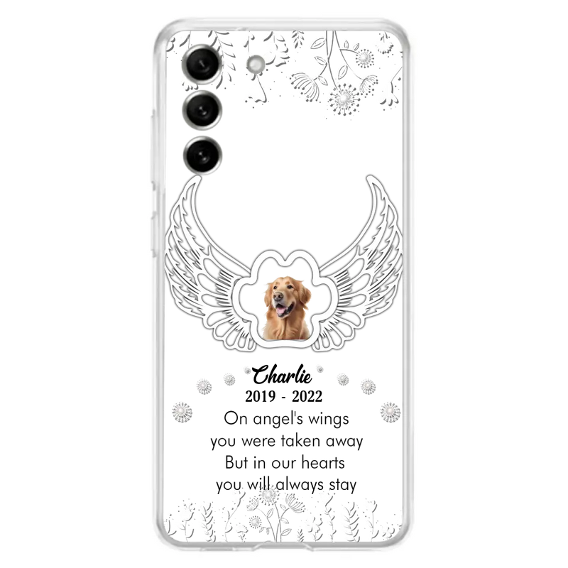 Personalized Pet Phone Case - Upload Photo -Memorial Gift Idea for Dog/Cat Lovers - In Our Hearts You Will Always Stay - Case for iPhone/Samsung