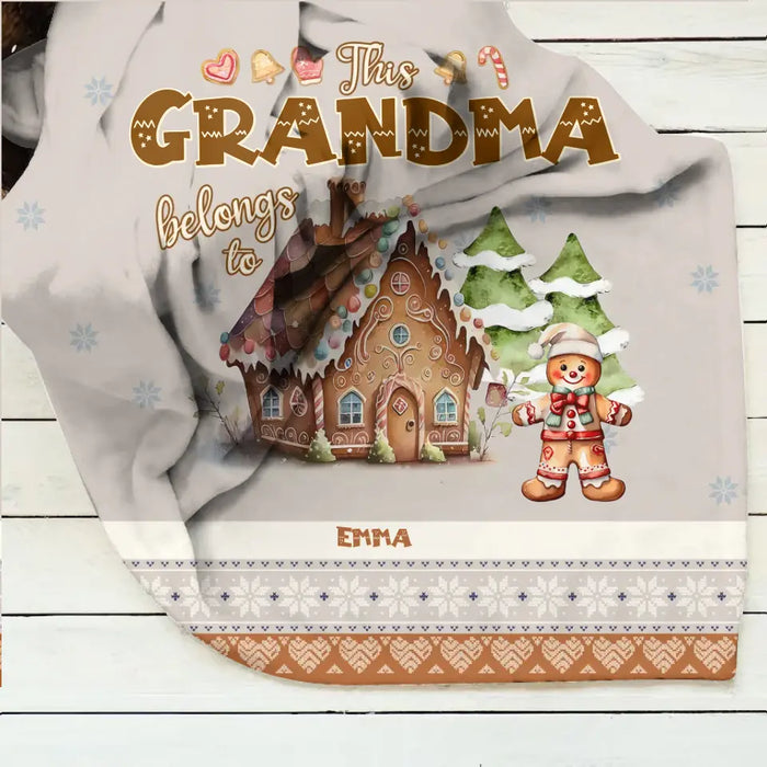 Personalized Grandma's Cookies Christmas Quilt/Fleece Throw Blanket - Gift Idea For Grandma/Mom - Up to 10 Kids - This Grandma Belongs To