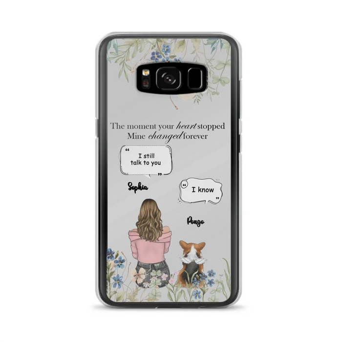 Personalized Memorial Dog Mom Phone Case - Up to 4 Dogs - Gift Idea for Dog Lovers/Owners - The Moment Your Heart Stopped Mine Changed Forever - Case For iPhone/Samsung
