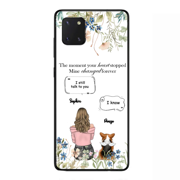 Personalized Memorial Dog Mom Phone Case - Up to 4 Dogs - Gift Idea for Dog Lovers/Owners - The Moment Your Heart Stopped Mine Changed Forever - Case For iPhone/Samsung