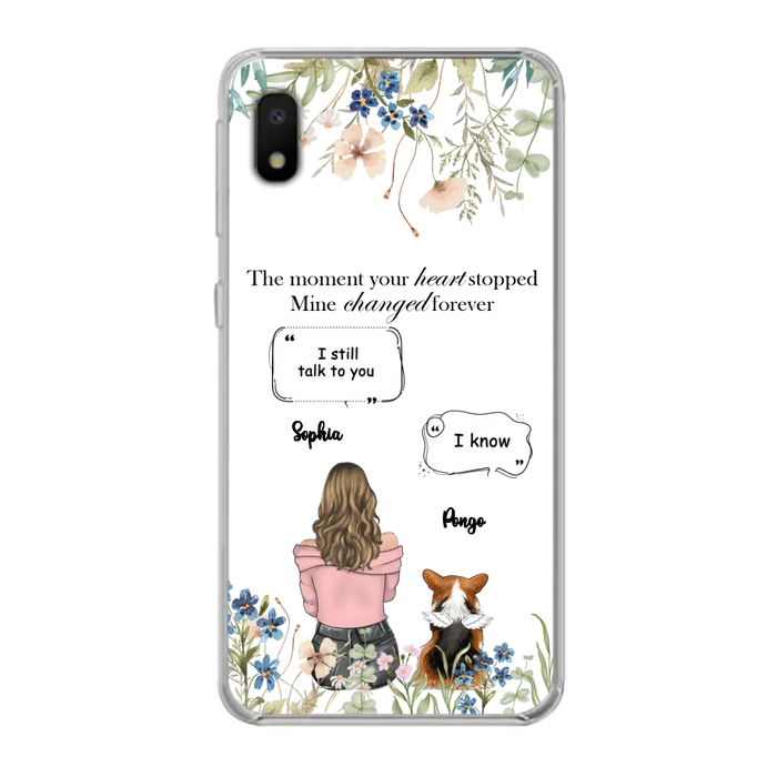 Personalized Memorial Dog Mom Phone Case - Up to 4 Dogs - Gift Idea for Dog Lovers/Owners - The Moment Your Heart Stopped Mine Changed Forever - Case For iPhone/Samsung