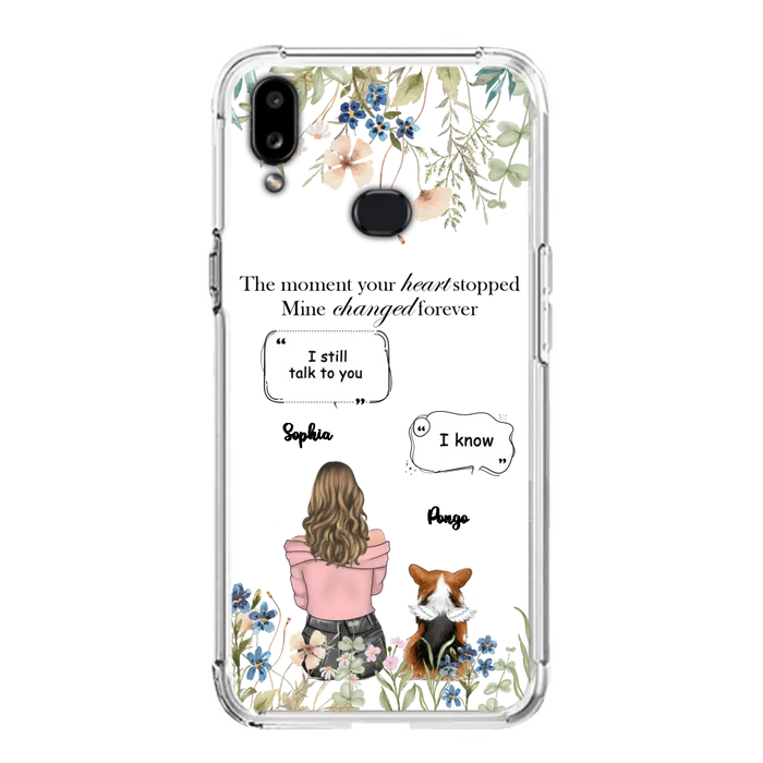 Personalized Memorial Dog Mom Phone Case - Up to 4 Dogs - Gift Idea for Dog Lovers/Owners - The Moment Your Heart Stopped Mine Changed Forever - Case For iPhone/Samsung