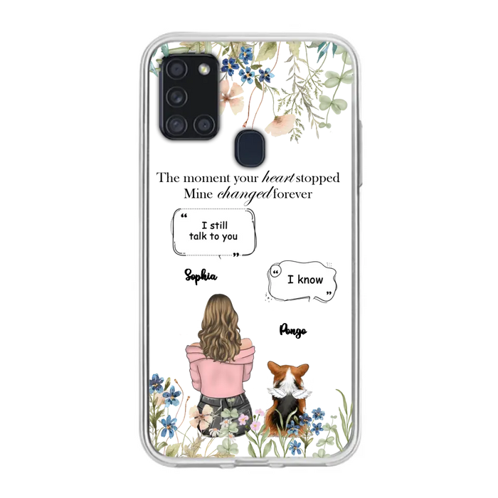 Personalized Memorial Dog Mom Phone Case - Up to 4 Dogs - Gift Idea for Dog Lovers/Owners - The Moment Your Heart Stopped Mine Changed Forever - Case For iPhone/Samsung