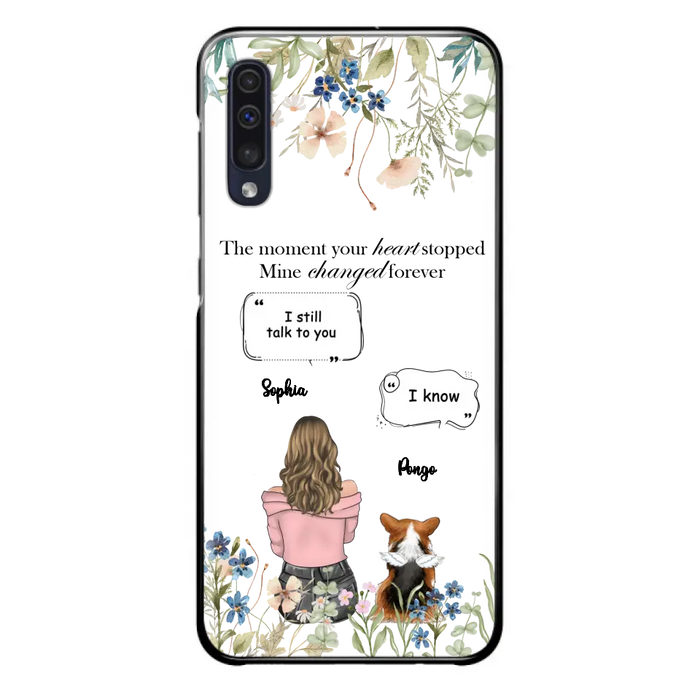 Personalized Memorial Dog Mom Phone Case - Up to 4 Dogs - Gift Idea for Dog Lovers/Owners - The Moment Your Heart Stopped Mine Changed Forever - Case For iPhone/Samsung