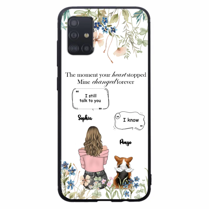 Personalized Memorial Dog Mom Phone Case - Up to 4 Dogs - Gift Idea for Dog Lovers/Owners - The Moment Your Heart Stopped Mine Changed Forever - Case For iPhone/Samsung