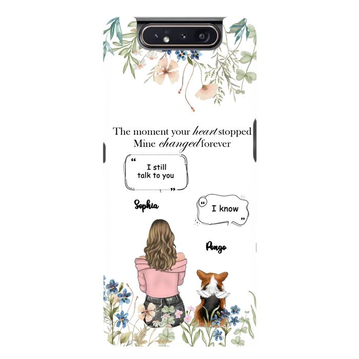Personalized Memorial Dog Mom Phone Case - Up to 4 Dogs - Gift Idea for Dog Lovers/Owners - The Moment Your Heart Stopped Mine Changed Forever - Case For iPhone/Samsung