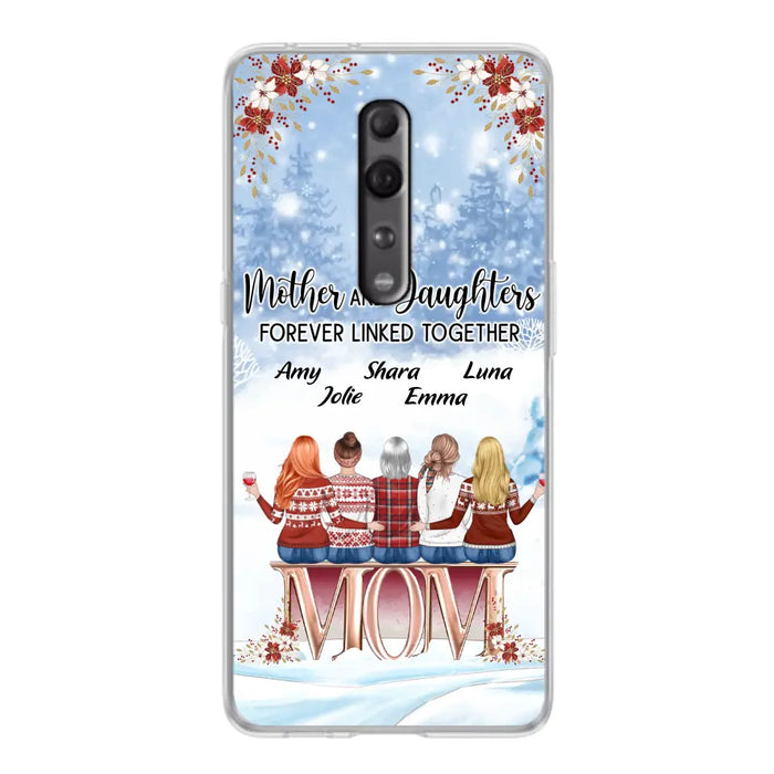 Personalized Mom Phone Case - Mother With Up to 4 Daughters - Gift Idea For Mother's Day From Daughter - Mother And Daughters Forever Linked Together - Case For Oppo/Xiaomi/Huawei