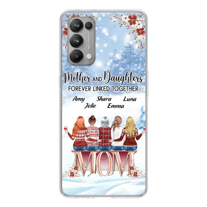 Personalized Mom Phone Case - Mother With Up to 4 Daughters - Gift Idea For Mother's Day From Daughter - Mother And Daughters Forever Linked Together - Case For Oppo/Xiaomi/Huawei