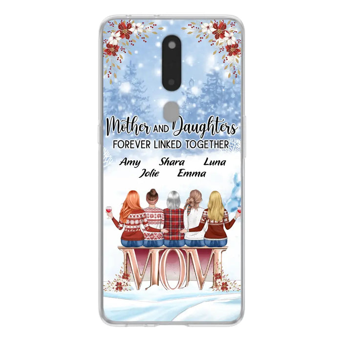 Personalized Mom Phone Case - Mother With Up to 4 Daughters - Gift Idea For Mother's Day From Daughter - Mother And Daughters Forever Linked Together - Case For Oppo/Xiaomi/Huawei