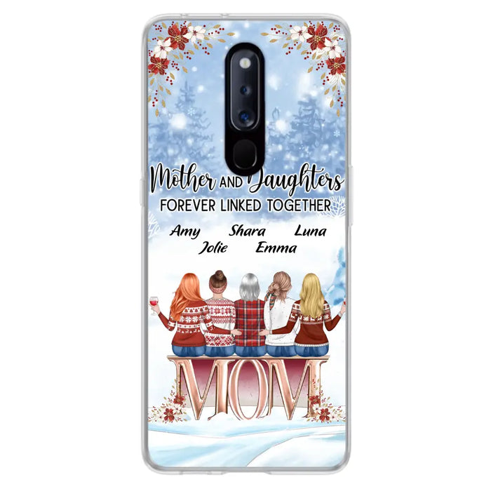 Personalized Mom Phone Case - Mother With Up to 4 Daughters - Gift Idea For Mother's Day From Daughter - Mother And Daughters Forever Linked Together - Case For Oppo/Xiaomi/Huawei